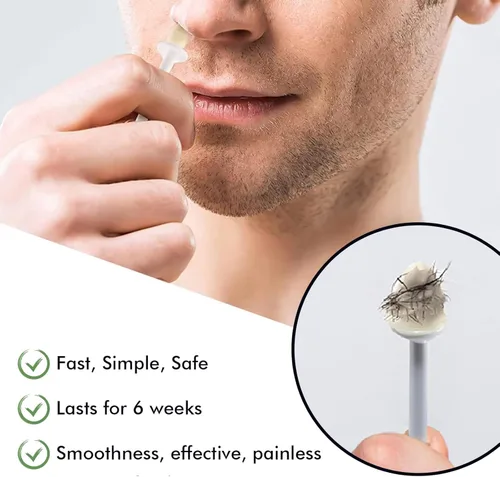 Vista 4 de Kit de cera para la nariz, 4.23 oz (120 g), kit de cera para el vello de la nariz para hombres y mujeres, depilación sin dolor con calor rápido USB