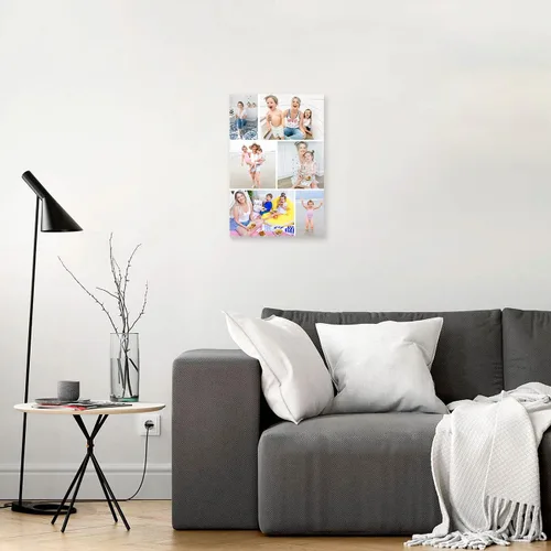 Vista 3 de DOARTDO 6 fotos de collage de fotos en lienzo, impresiones en lienzo personalizadas con tu familia, amigos y mascotas, marco de decoración de pared