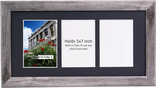 Vista 19 de Creative Picture Frames Marco de Fotos Negro con 2 Aberturas de Vidrio que Contiene Fotografías de 5 por 7 Pulgadas con Paspartú Negro de 10X12