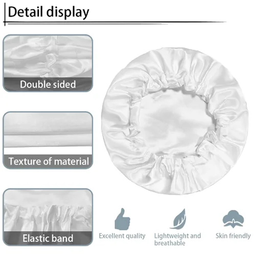 Vista 7 de Babrukda Gorro de satén para dormir, gorro de noche para niños, Dinosaurio