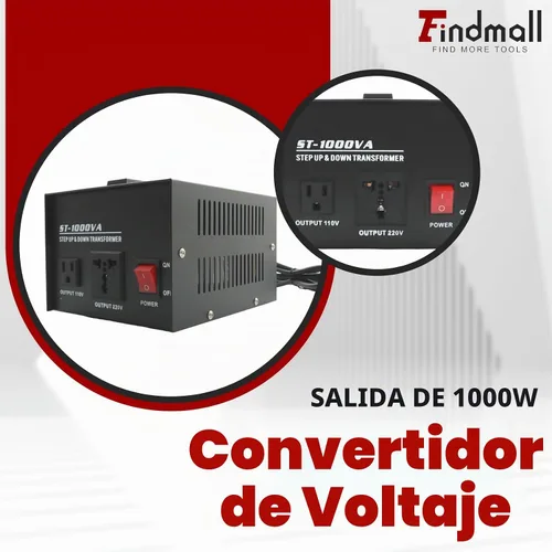 Vista 3 de findmall Convertidor de voltaje 1000W transformador de paso arriba/abajo 110V a 220V/220V a 110V Convertidor Transformador