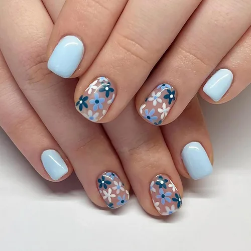 Vista 9 de Juego de 24 uñas postizas cuadradas cortas a presión, 3D, para primavera y verano, reutilizables, color naranja, uñas postizas a presión, lindas