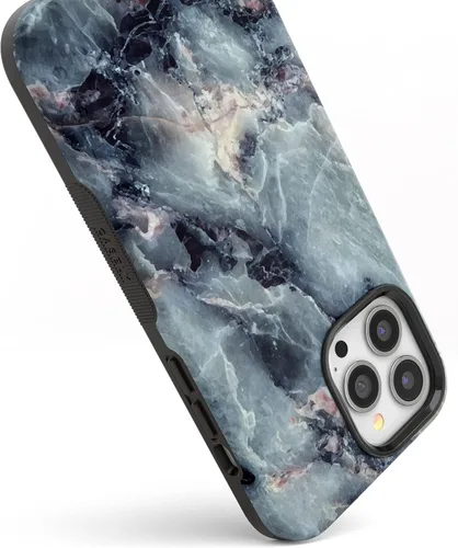 Vista 4 de Casely Funda para iPhone 13 Pro Compatible con MagSafe Funda de mármol azul
