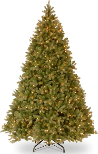 Vista 12 de National Tree (PEDD1–312–100) Douglas Árbol de navidad de tacto casi real con caída posterior y bisagras, 1000 luces claras