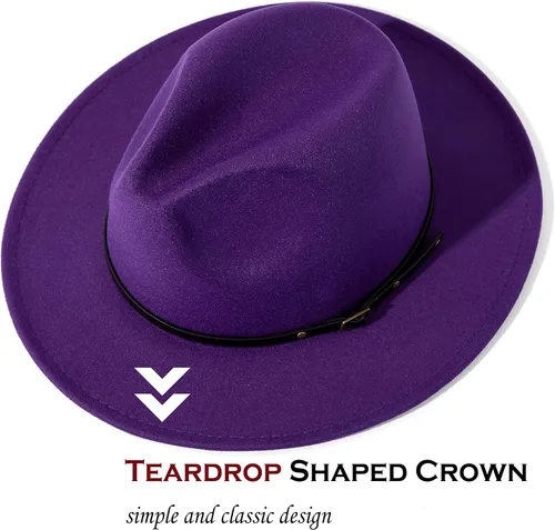 Vista 64 de Lisianthus - Sombrero con cinta con hebilla de ajuste, para mujer, modelo Fedora