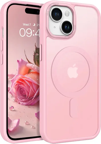 Vista 15 de BENTOBEN Compatible con iPhone 15 Plus, Funda de teléfono magnética translúcida mate delgada a prueba de golpes [Compatible con MagSafe] Funda