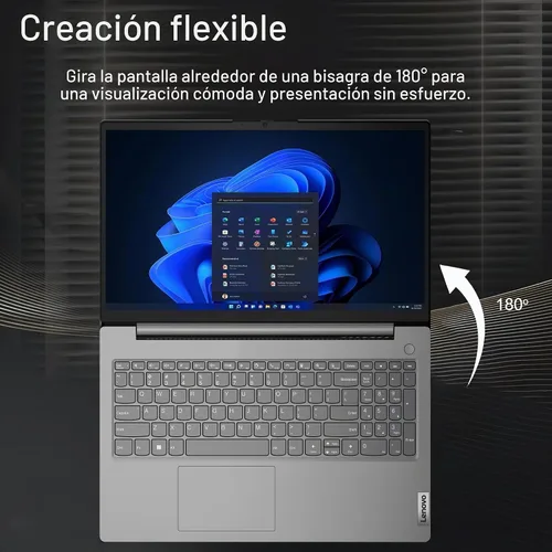Vista 8 de Lenovo Laptop Computer V15, AMD Ryzen 5 7520U, 8 GB de RAM, SSD de 512 GB