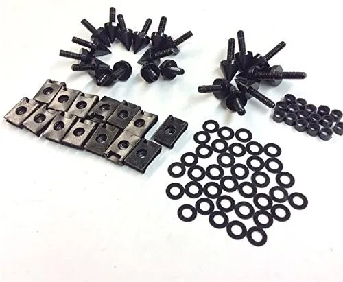 Vista 5 de XKMT-Kit de tornillos de carenado de punta negra compatible con YZF-R1 2000-2001 [B01710RWA2]