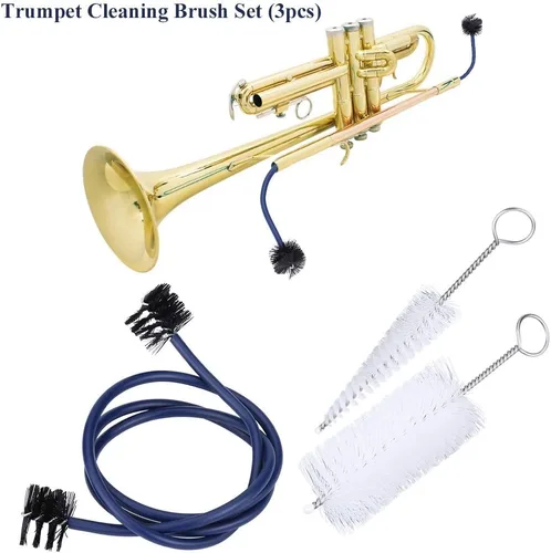 Vista 2 de Akozon Kit de limpieza de trompeta Cepillo de serpiente Cepillo de trompeta Cepillo de agujero de trompeta Limpieza de instrumentos Serpiente