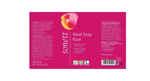 Vista 2 de Sonett Jabón de Manos Orgánico Rosa (2.6 gal/10L)
