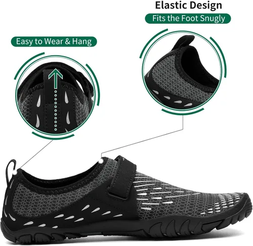Vista 3 de SAGUARO Zapatos de agua para hombres y mujeres, zapatos de playa de secado rápido, sin caída, zapatos acuáticos para río, piscina, surf, kayak