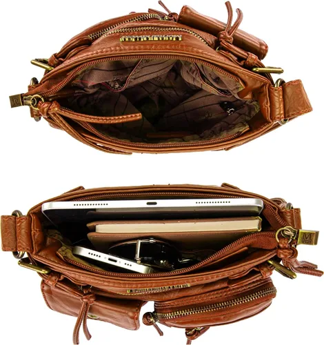 Vista 4 de Montana West Crossbody Bag for Women Multi Pocket Shoulder Medium Travel Purses Ultra Soft Washed Leather