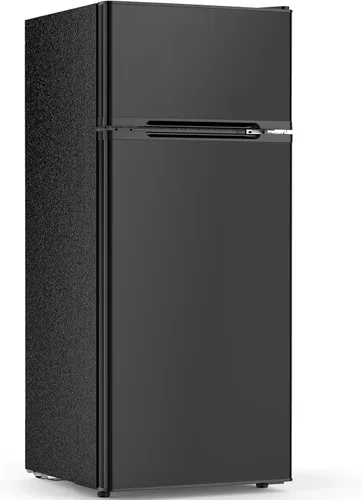 Vista 11 de Mini refrigerador de 4.5 pies cúbicos con congelador, refrigerador compacto de 2 puertas, refrigerador pequeño con termostato ajustable de energía