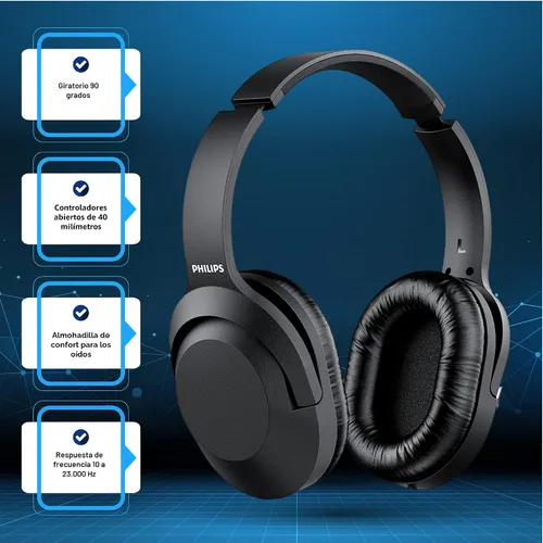 Vista 2 de Philips - Auriculares con cable para diadema, estéreos para podcasts, monitoreo de estudio y grabación para computadora, teclado y guitarra