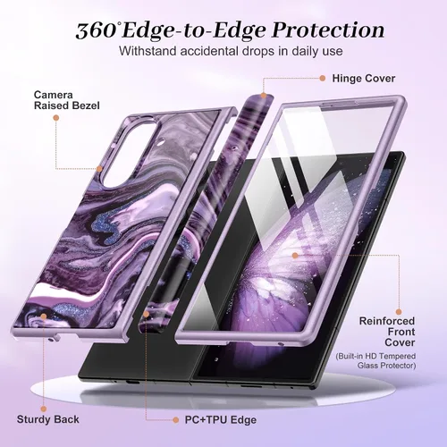 Vista 5 de GVIEWIN Funda para Z Fold 7 con Protector de Pantalla HD Integrado [Compatible con Magsafe][Soporte Oculto] Protección Magnética de Cuerpo Completo
