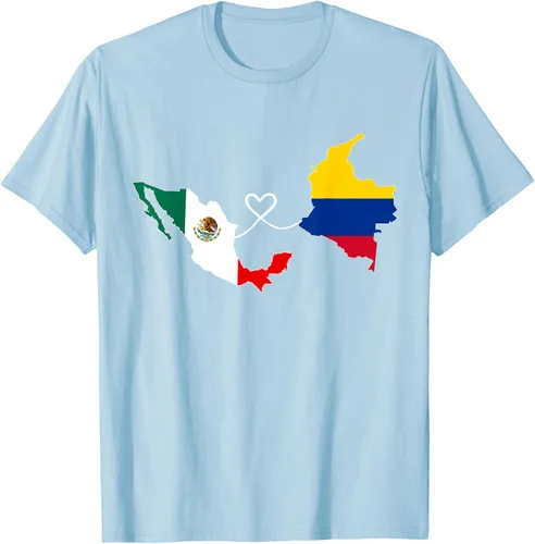 Vista 79 de Camiseta Half Colombian Half Mexican Flag Map DNA Mexico Colombia