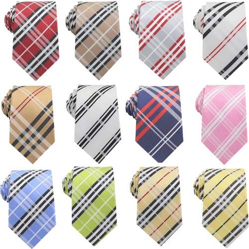 Vista 5 de WeiShang Corbata clásica de seda para hombre, corbatas tejidas jacquard