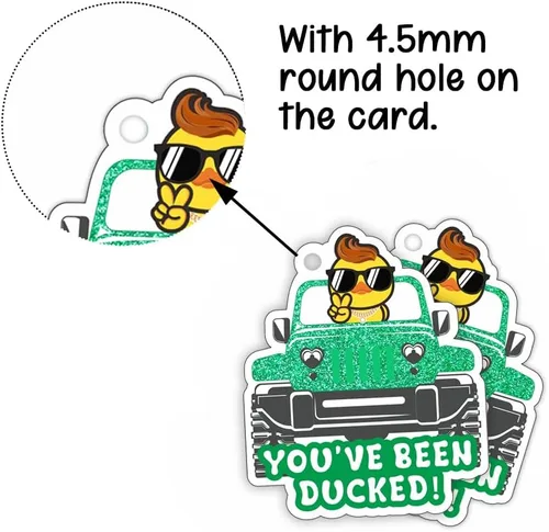 Vista 3 de You've Been Ducked, etiquetas de pato, lindas etiquetas de pato, etiquetas de pato de pato, tarjeta de juego de patitos, paquete de 35 unidades de 3
