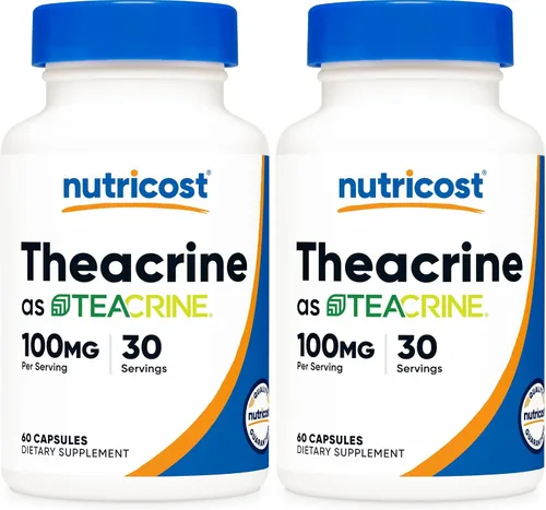 Vista 6 de Nutricost Teacrina como teacrina 100 mg por porción, 60 cápsulas, 30 Serv