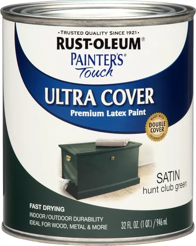 Vista 48 de Rust-Oleum 1976502 Painter's Touch - Pintura de látex, cuarto de galón, negro plano, 32 onzas líquidas, (paquete de 1)