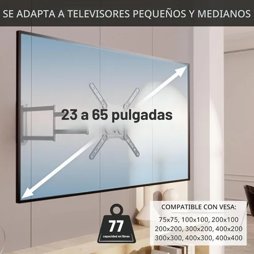 Vista 5 de Mount-It - Soporte de pared esquinero para TV, brazo largo de movimiento