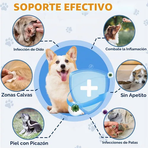 Vista 3 de Alivio natural de levadura para perros, apoya el alivio saludable de la picazón, cuidado para el malestar de las orejas del perro, alivio de picazón