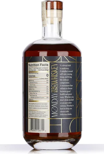 Vista 5 de MONDAY Whisky sin alcohol: un galardonado alcohol sin alcohol con cero carbohidratos, sin azúcar, 0 calorías, 25.4 fl oz