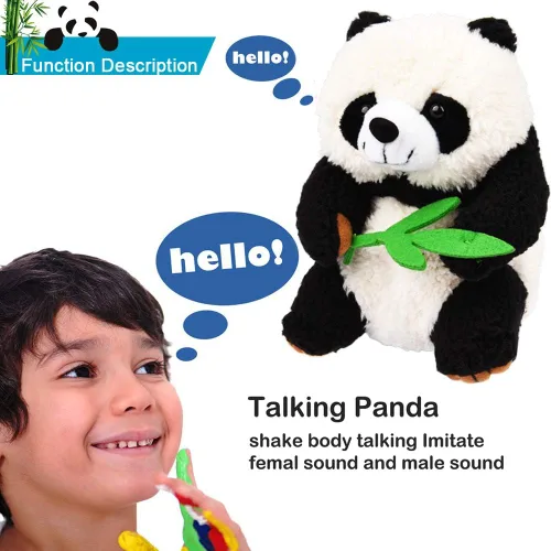 Vista 5 de Panda Parlante, Repite Lo Que Dices Juguete de Peluche Animal Compañero Panda para Niños y Niñas Regalo Infantil