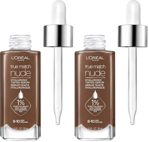 Vista 16 de L'Oreal Paris True Match Nude Hyaluronic Tinted Serum Foundation con 1% de ácido hialurónico, Cool Deep 7.5-8.5, 1 onza líquida