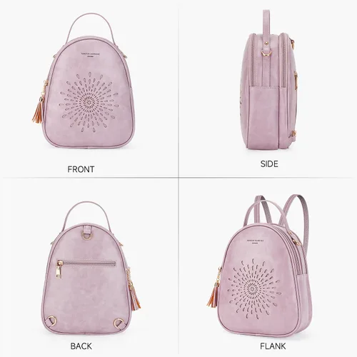 Vista 11 de T1953 Mochila para mujer, de piel sintética, para regalo para niñas y mujeres