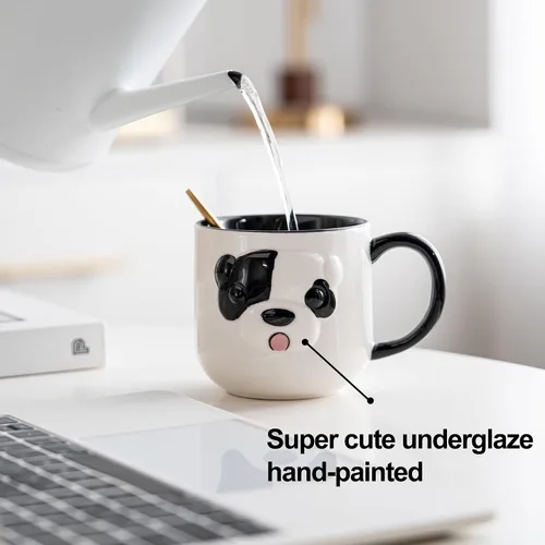 Vista 6 de Juego de 2 tazas de café de cerámica de 12 onzas para mujeres y hombres