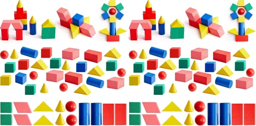 Vista 7 de 140 piezas de mini formas 3D para enseñanza, bloques de sólidos geométricos