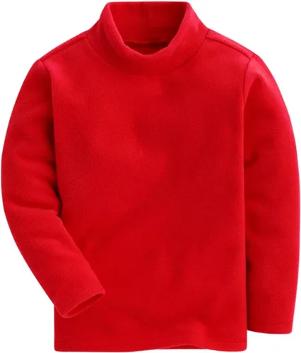 Vista 8 de Mud Kingdom Camisas de forro polar para niños con cuello alto, suaves, unisex Albaricoque
