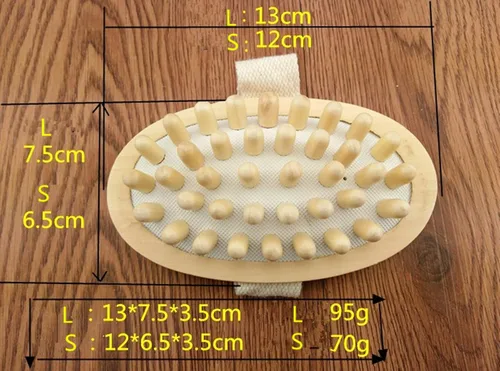 Vista 2 de AnHua Masajeadores de madera natural Masajeador de mano de madera Cepillo corporal Reducción de celulitis (2 piezas)