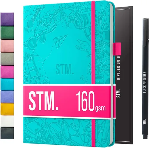 Vista 23 de Cuaderno de cuadrícula de puntos con viñetas Cuadernos diarios A5 para escritura personal, trabajo, mujeres papel grueso de 120gsm, tapa dura