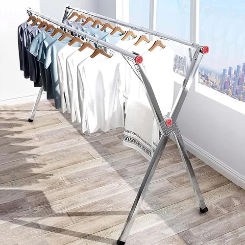 Vista 7 de Clothes Drying Rack, Foldable &Length Adjustable Space Saving Garment Rack, Heavy Duty Stainless Steel Laundry Drying Rack,1.6m