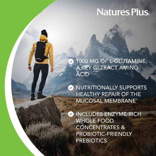 Vista 9 de NaturesPlus GI Natural Total Digestive Wellness - 90 tabletas de dos capas - con L-glutamina, probióticos, prebióticos y enzimas - Sin gluten - 30