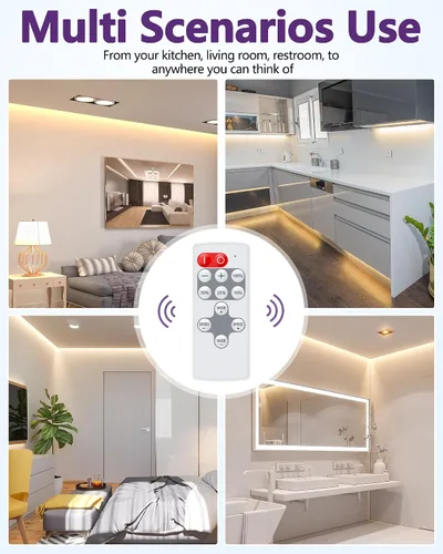Vista 7 de HitLights Mini control remoto RF para tira de luces LED de un solo color, CC 5-24V, atenuador inalámbrico de 12 teclas con modo de efecto dinámico