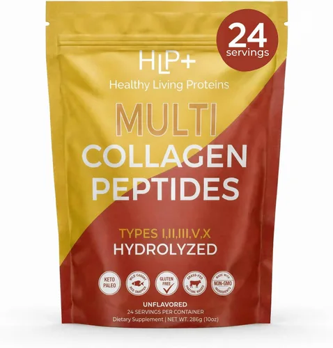Vista 11 de Healthy Living Proteins - Polvo de péptidos multicolágeno hidrolizados tipo I, II, III, V y X, bovino alimentado con pasto, marino capturado