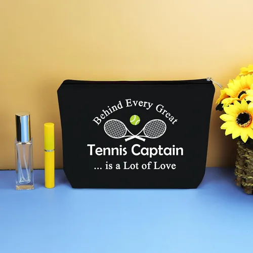 Vista 7 de Mikela Bolsa de cosméticos de regalo de capitán de tenis para mujer, Negro