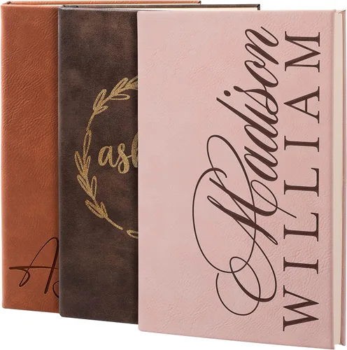 Vista 12 de Personal Leather Journal Notebooks 12 Design, 9 Color - Black Journal for Women, Men - Custom Notebook to Write in - Diary for Girls, Women