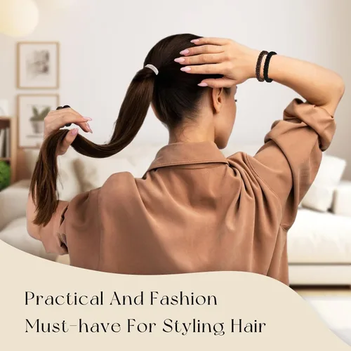 Vista 6 de 8 coleteros de seda de morera 100% pura para mujeres y niñas, lazos sedosos para cabello grueso, fino o rizado, paquete a granel de satén