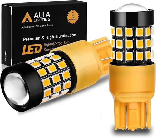 Vista 11 de Alla Lighting Recién actualizado T20 7440 7443 LED Focos de respaldo, reversa, señal, luz de freno o DRL, 6000K blanco Xenón, súper brillantes