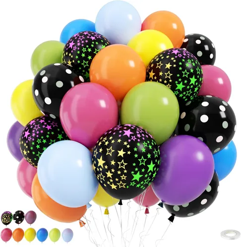 Vista 19 de Globos azules y naranjas, 50 unidades, globos de látex azules y naranjas, globos de fiesta azules y naranjas, decoración de cumpleaños para niñas