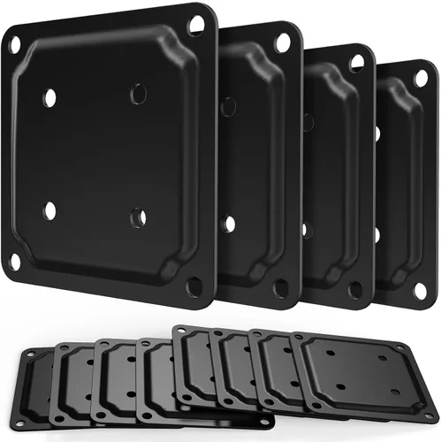 Vista 8 de ForoGore Conector de placa de poste de madera de 4 x 4 pulgadas, base de poste de cubierta con recubrimiento de polvo, base de anclaje para poste
