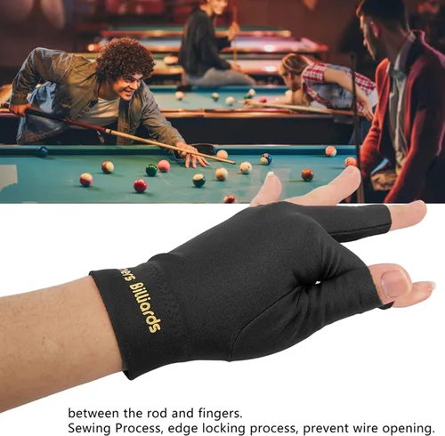 Vista 3 de Guantes de billar para billar, 3 dedos para taco de billar, guantes deportivos para mano izquierda y derecha