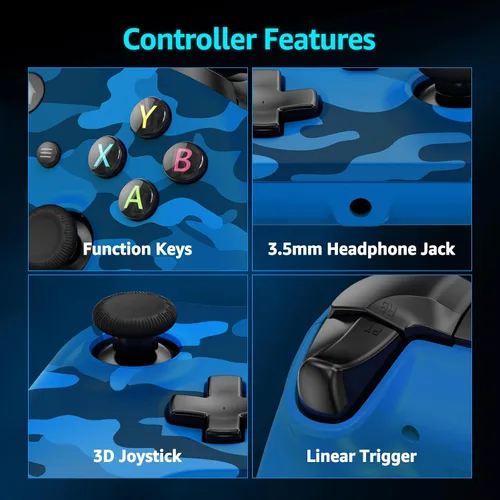 Vista 8 de IWGAME Wireless Controller for X-BOX/PC, Hall Effect Controller Support Turbo, 2.4G Plug and Play Gaming Gamepad with 3.5mm Headphone Jack/Dual