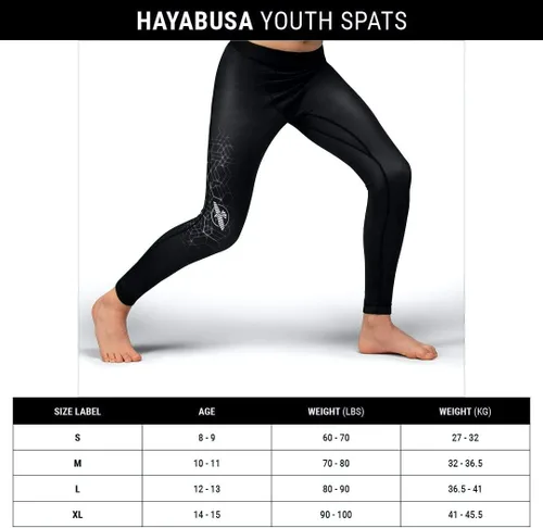 Vista 6 de Hayabusa Geo Youth Jiu Jitsu Spats para niños y niñas