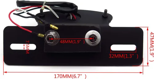 Vista 2 de Cateye - Luz trasera para placa de matrícula de aleación grande Cafe Racer Bobber motocicleta