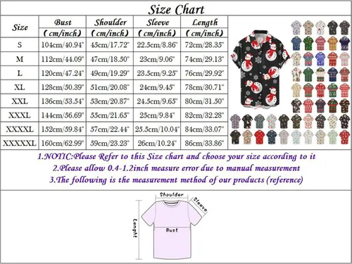 Vista 3 de WYUTX Camisas hawaianas de Navidad para hombres, 3 botones, Henley, de manga corta, divertidas para parejas, camisas de Navidad de los años 70